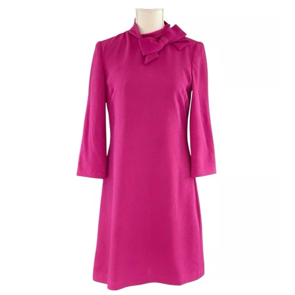 Eliza J Fuchsia Long Sleeve Dress with Bow